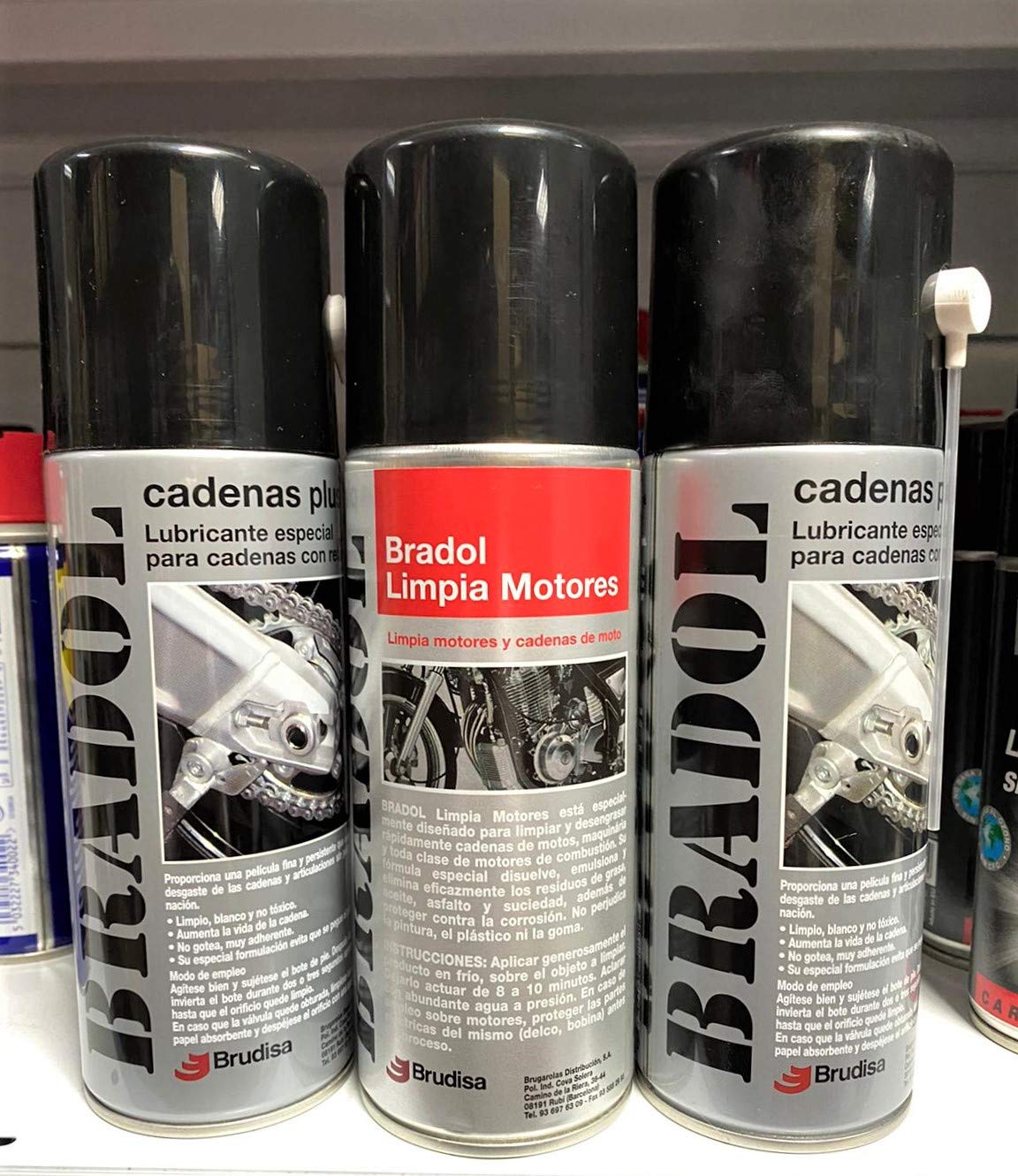 Todo Cultivo BRADOL Lubricante Cadenas 2 uds + 1 BRADOL Limpia Motores. Lubricante y Limpieza para Cualquier Mecanismo Que utilice Cadenas dentadas.