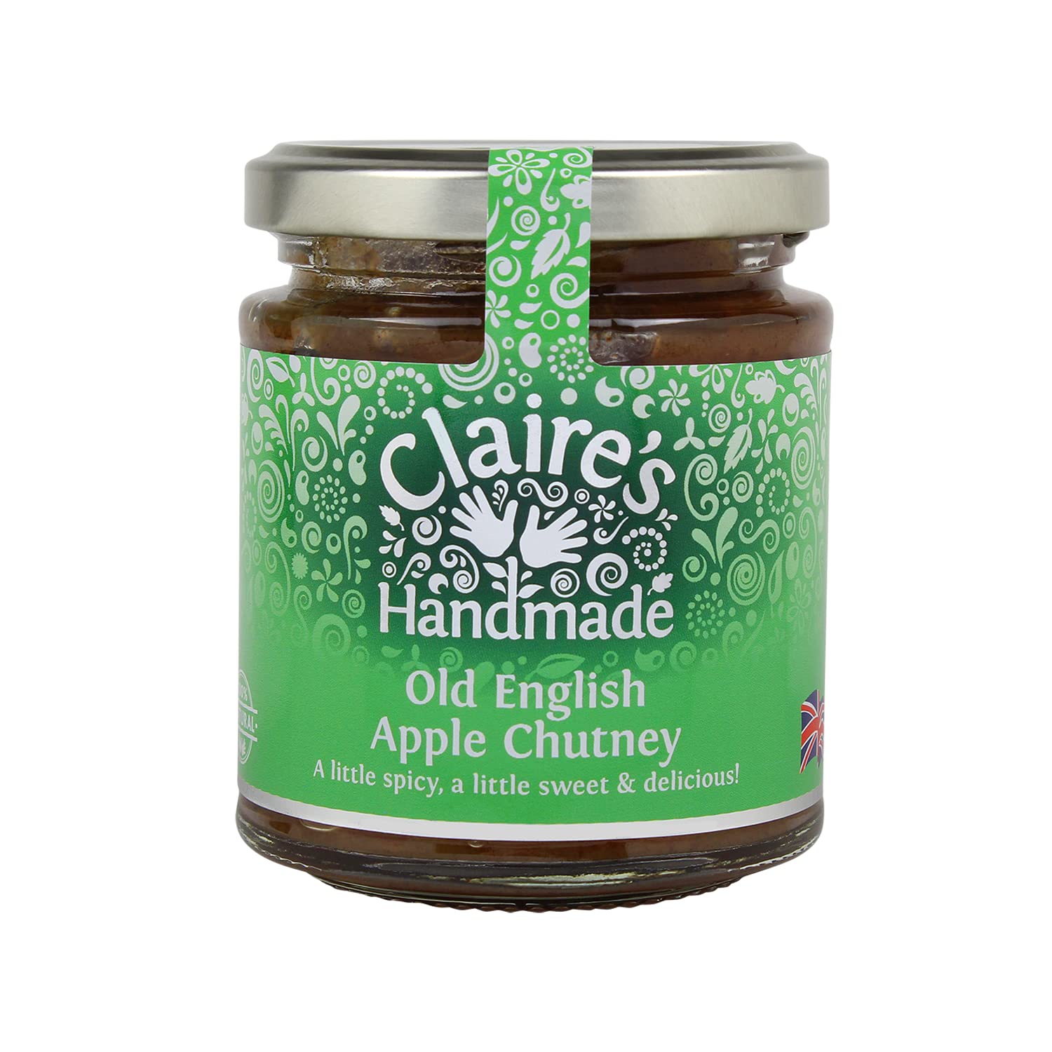 Claire's Handmade - Old English & Apple Chutney (227g) - Award Winning Traditionally Made Delicious Blend of Apples & Spice, Suitable for Vegetarian, Vegan & Gluten Free Diets, GMO Free