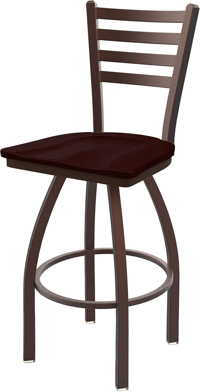 HBS 410 Jackie 36" Swivel Bar Stool with Bronze Finish and Dark Cherry Oak Seat