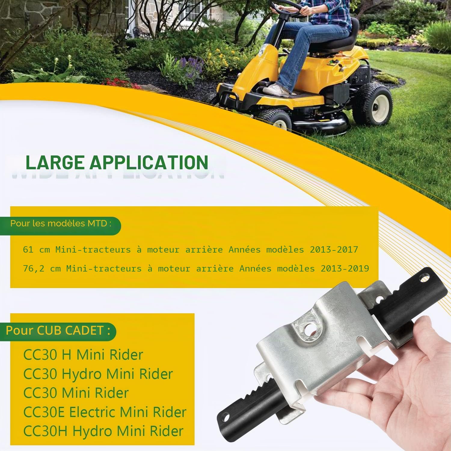 753-11064B CR12 Kit de direction pour cub Cadet CC30 CC30H CC30E Hydro Mini Riders/MTD Columbia CR30/Craftsman R1000 Tracteur tondeuse à gazon