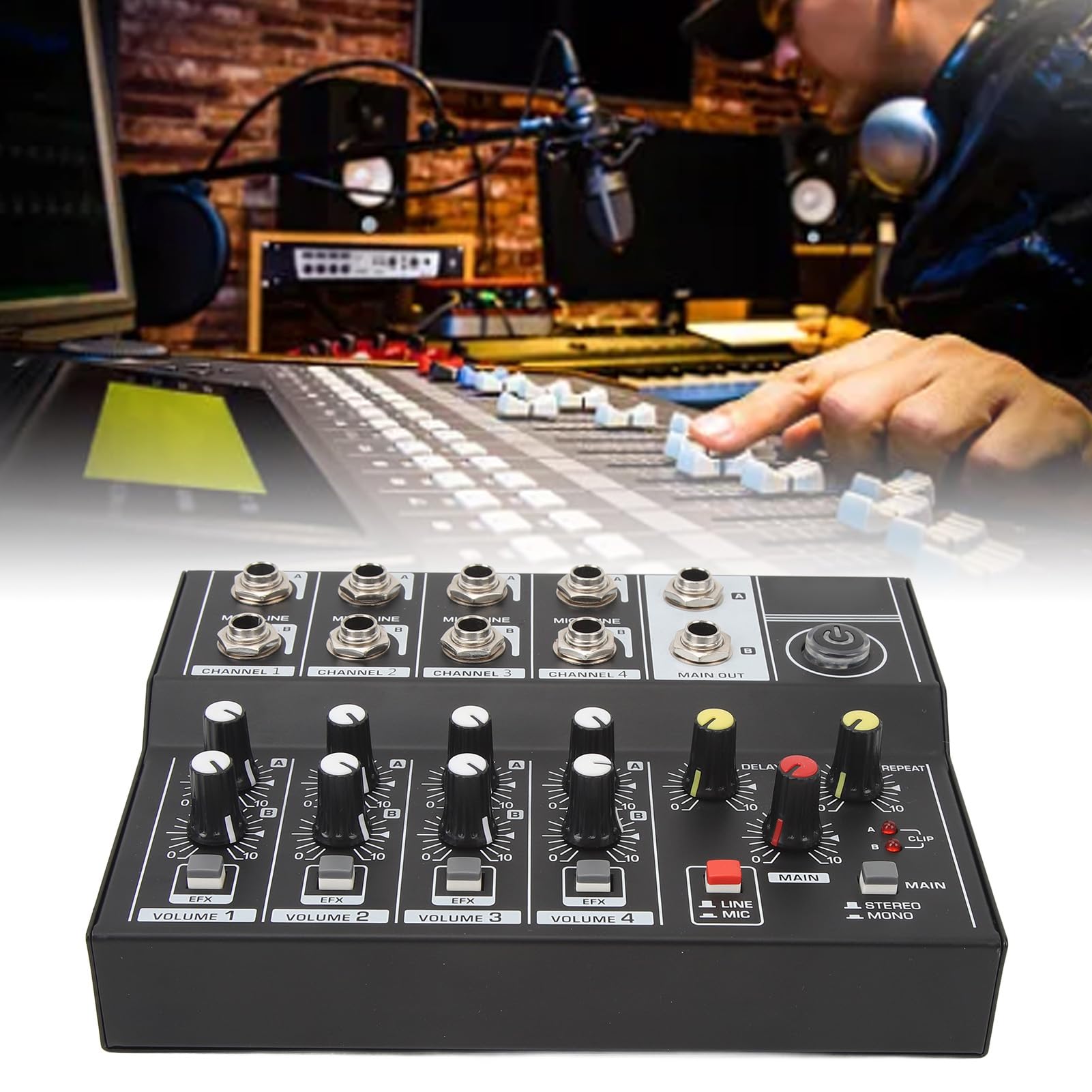 Mode Audio Mixer, Sound Board Console System, 8 Channel Sound Mixer Sound Board Console, Aluminium Alloy 1200mAh Battery Sound Mixing Console for Broadcast