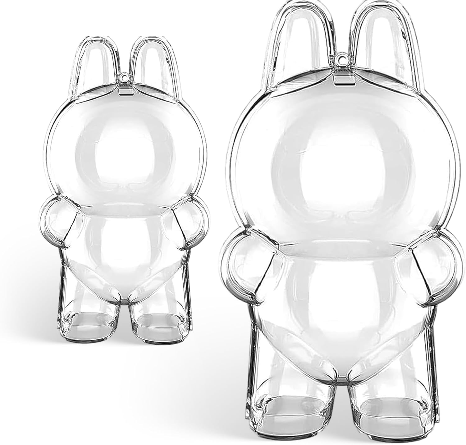 2 PCS Protective Case for LABUBU, The Monsters Exciting Macaron Acrylic Display Case Clear Protective Cover for Standing Figure