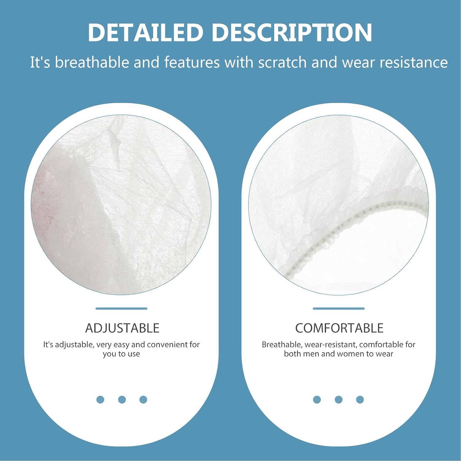 100pcs Disposable Bouffant Cap Head Cover for Food Service Workshop White
