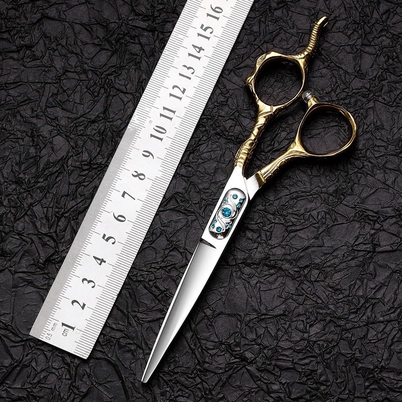 Tijeras para Cortar el Cabello, Tijeras de peluquería de 6 Pulgadas, Tijeras Planas de Acero Inoxidable, Tijeras de Dientes Finos, Juego de Tijeras Especiales para barbería