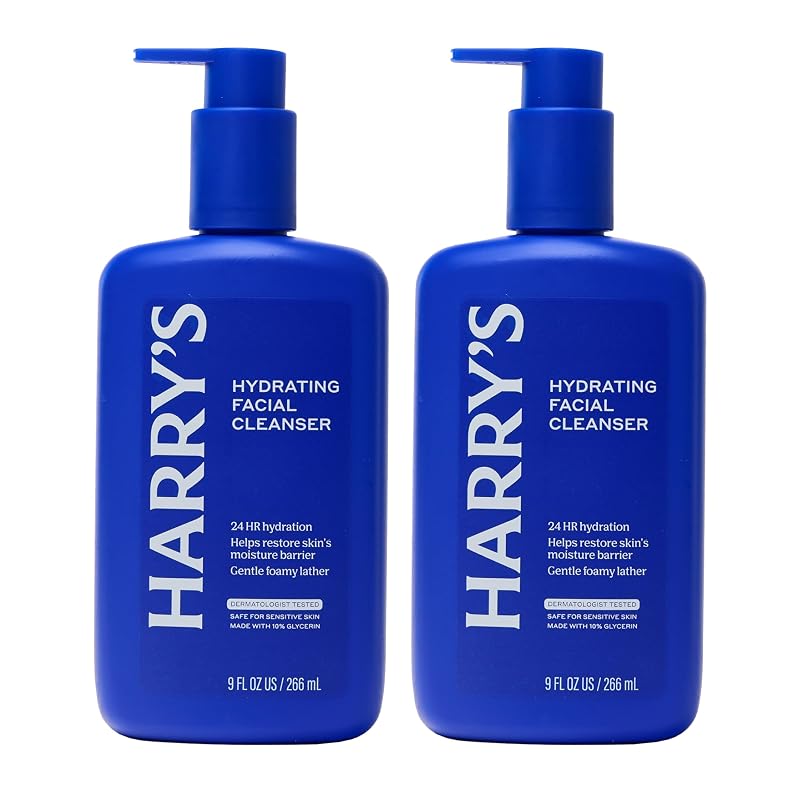Limpador facial hidratante Harry's para homens, Pacote com 2 de 266 mL