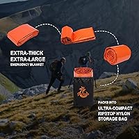 Vista 5 de Emergency Blankets for Survival, 2-Pack/4-Pack Space Blankets, Gigantic & Extremely Thick Survival Blanket, Suitable for Outdoor Survival, Camping