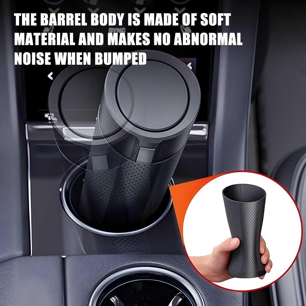 Car Trash Can, 2PCS Leakproof Mini Automotive Garbage Bin Side Door Cup Holder Dustbin with Lid, Vehicle Interior Storage Organizer Accessories, Universal for SUV, Sedan, Truck (Black)