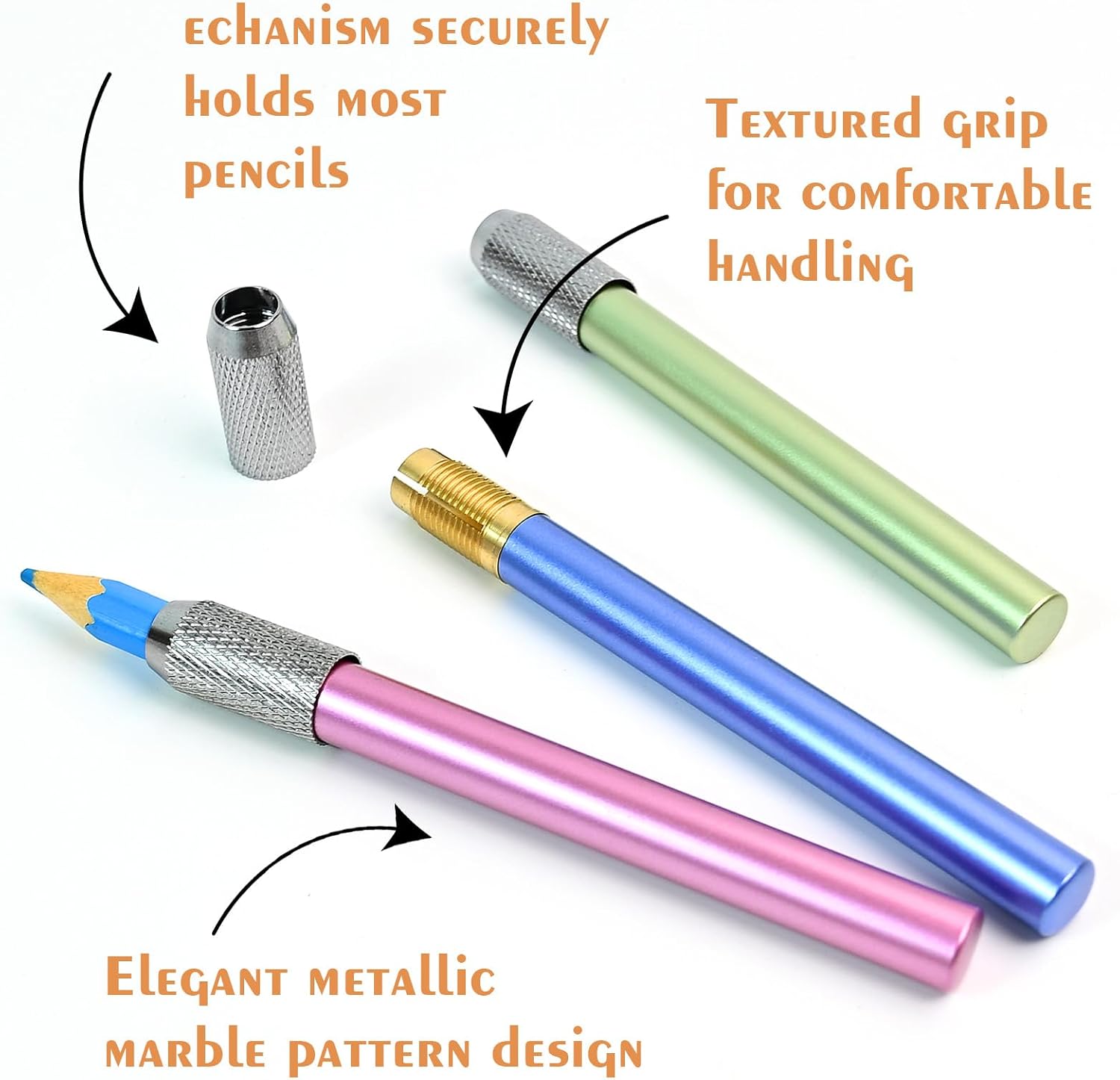 Pencil Extenders, 6-Pack, Assorted Colors image 3