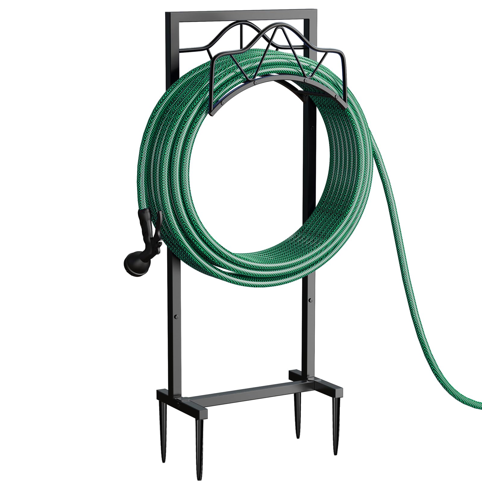 Freestanding Garden Hose Holder - Heavy Duty Metal Water Hose Holder for Outside, Detachable Hose Rack & Storage Hanger, 160FT Capacity for Lawn &