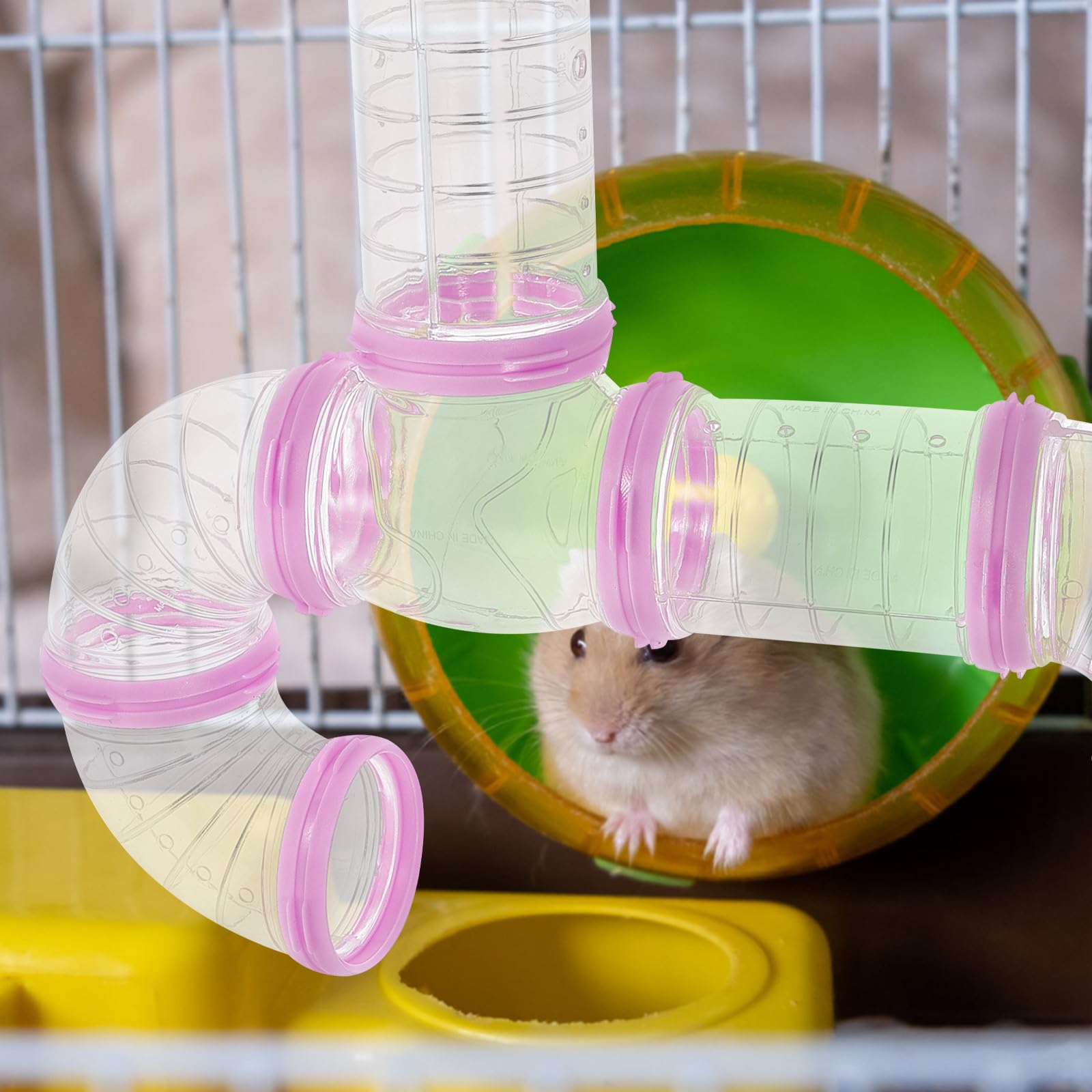 Tunnel Tubo per Criceto in Plastica per Gabbia, 2 Set | Connessione Diy, Accessori per Habitat e Area Gioco, Adatto a Criceti e Porcellini D'india