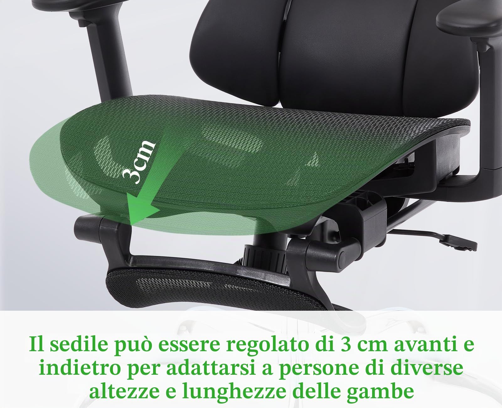 Sedia Ufficio con Supporto Lombare, Bracciolo Ribaltabile, Nero | Sedia Scrivania Ergonomica Poggiatesta, Sedia Gaming Traspirante e Regolabile per Casa