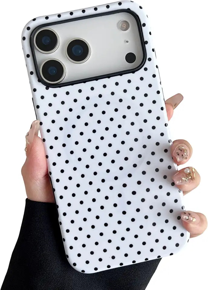 ZTOFERA for iPhone 18 Pro Case Fit for MagSafe, Dots Pattern-White