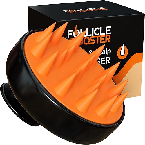 FOLLICLE BOOSTER Masajeador manual para cuero cabelludo y barba, limpiador de silicona para el cabello, cepillo de cuidado de limpieza, exfoliante