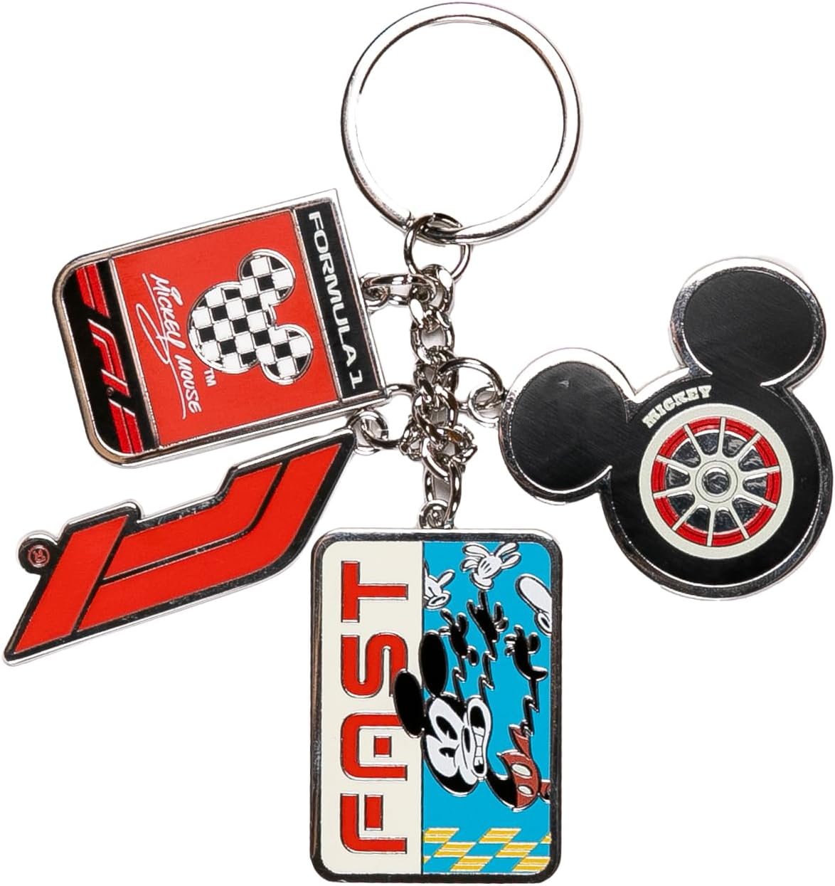 Formula 1 x Disney Unisex Mickey Mouse Charm Keychain, Multicolor, One Size