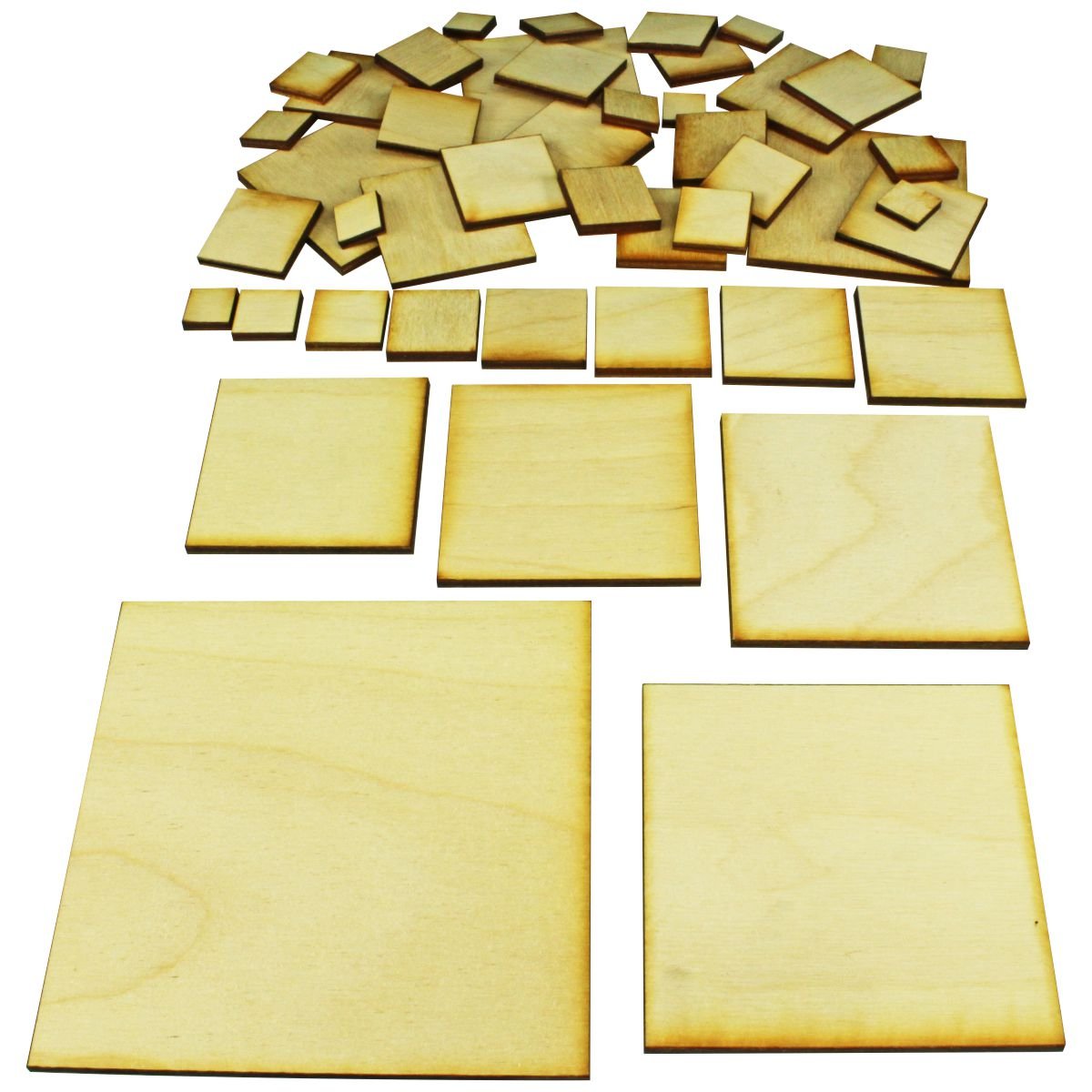 LITKO Miniature Base Set | Assorted Figure Stands | Wargames | Role-Playing Games | Laser-Cut 3mm Plywood (45 Pack Square Sampler)