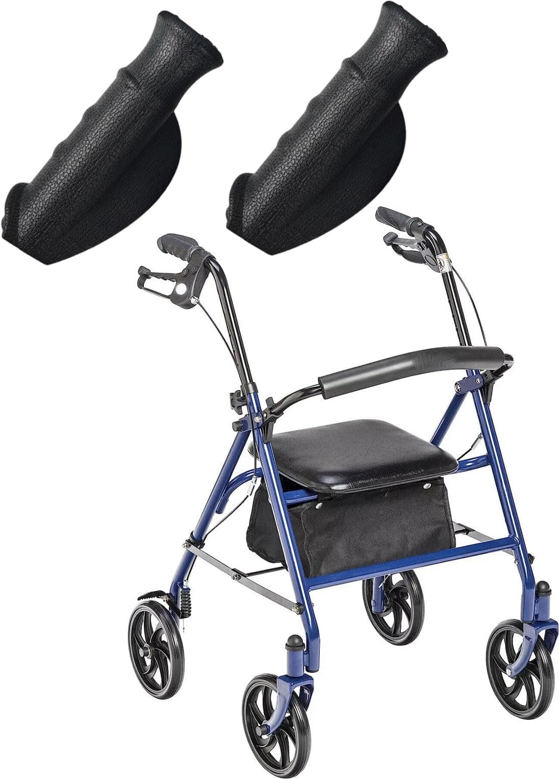 2 asas cómodas para andador, mango para andador, mango anatómico negro, diseño ergonómico, 22 mm, accesorios para andadores, andador Crutch