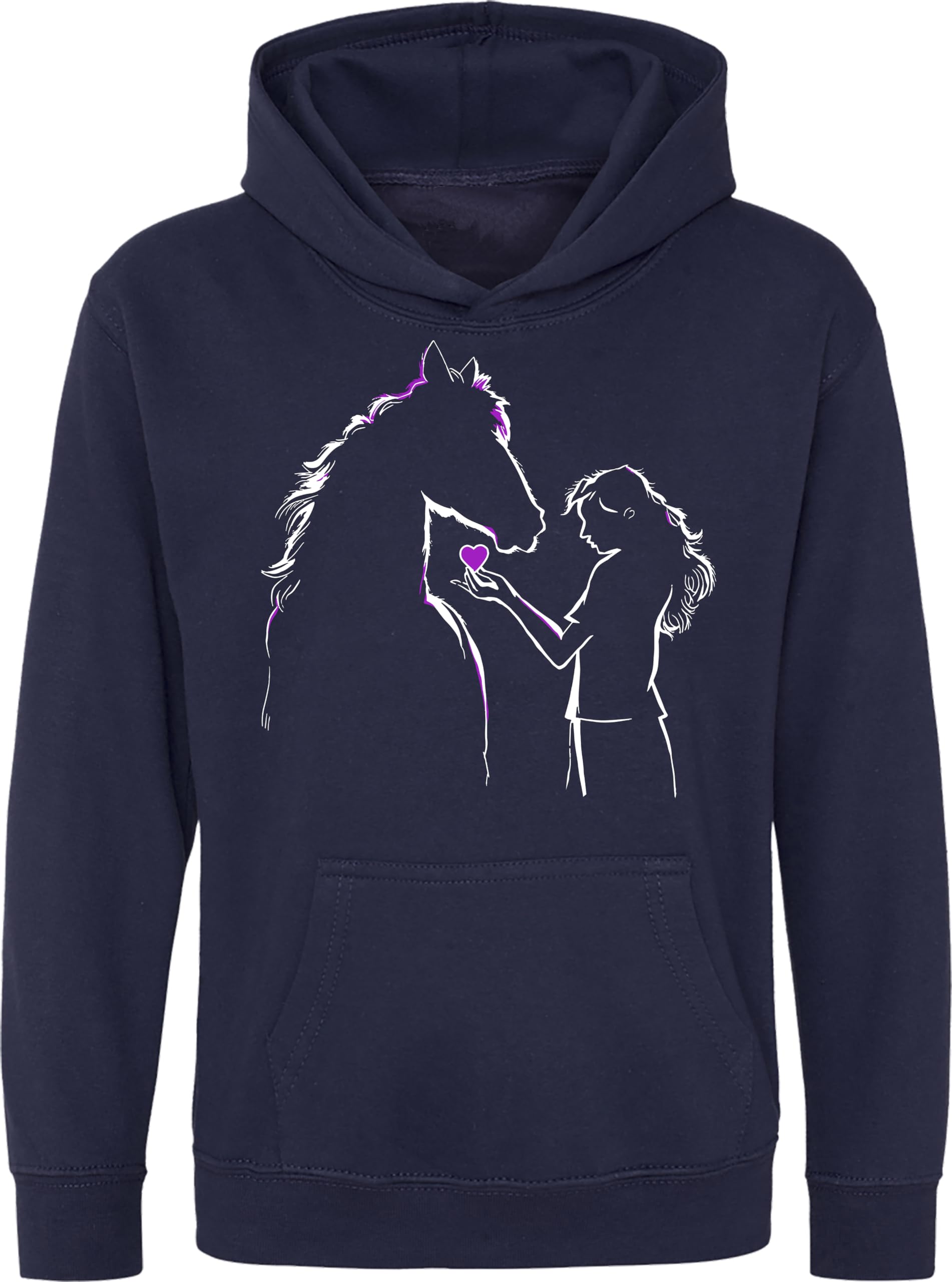 Mädchen Kapuzenpullover Mit Pferde-Print - Langarm Fleece Hoodie