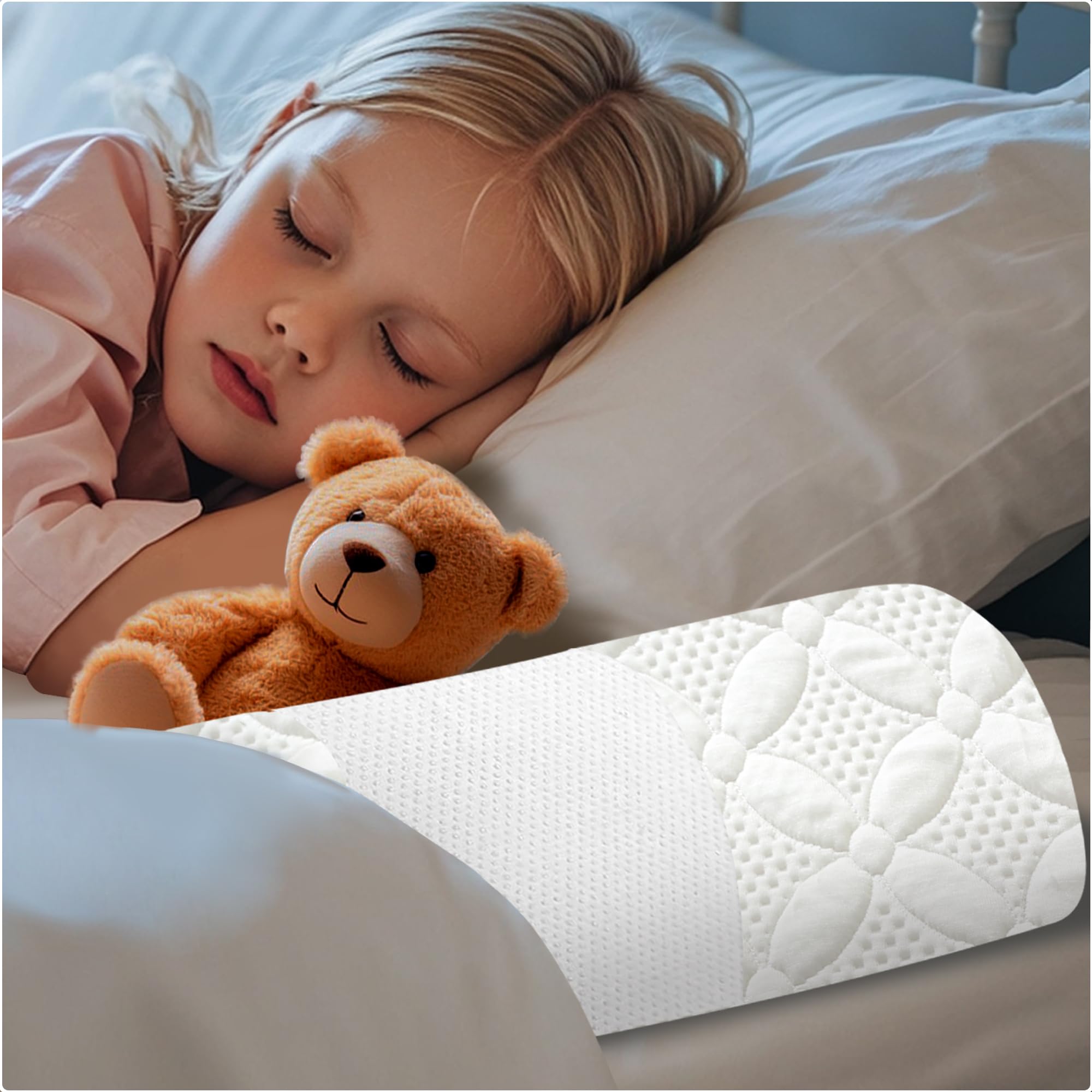 Asatdd Bed Rail for Toddlers, Bed Guard Rail, Soft Memory Foam Toddler Bed Rail for Twin, Full, Queen, King Beds with Washable Cover, 1 Pack