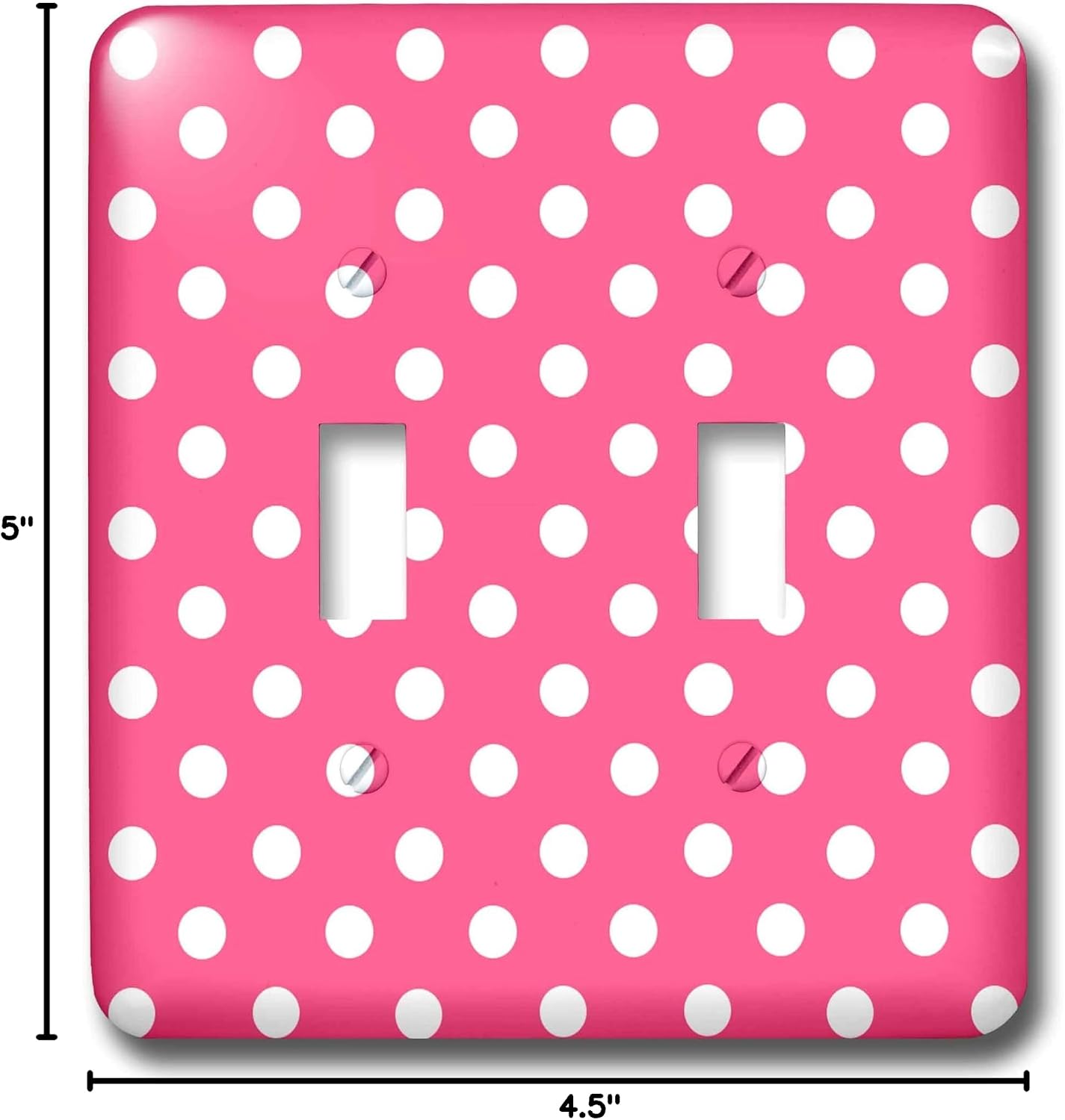 3dRose LLC lsp_20403_2 Pink and White Polka Dot Print Double Toggle Switch image 2