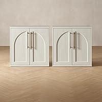 Vista 13 de Mopio Blake - Gabinete de almacenamiento, pequeño aparador de exhibición acentuado modular, gabinete de buffet con almacenamiento, credenza de Roble