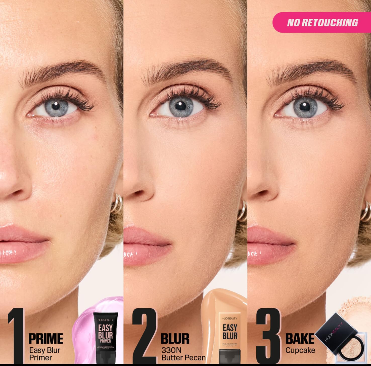 HUDABEAUTY ORIGINAL | Easy Blur Natural Airbrush Foundation - Make-up-Grundierung | 30 ml | by BELLA | (330N BUTTER PECAN, 30 ml (1er-Pack))