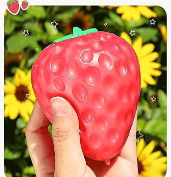 Big Strawberry Squeeze Toy, Cute Fidget Toys Adults, Stress Relief Toys Squeeze Toys for Autism, Birthday, Party Favors