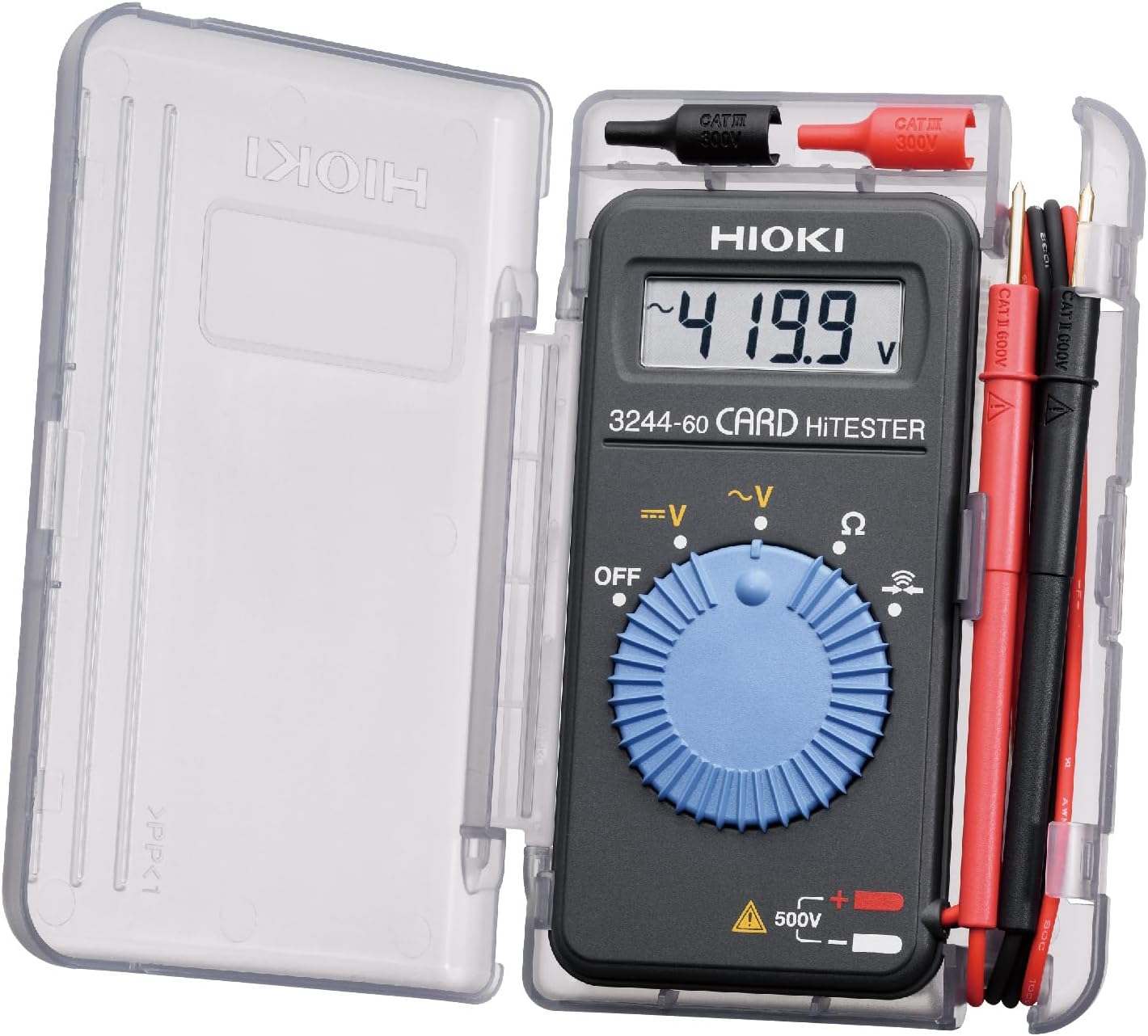 3244-60 Card HiTester and Digital Multimeter, 41.99 Megaohms Resistance, 500V AC/DC Voltage