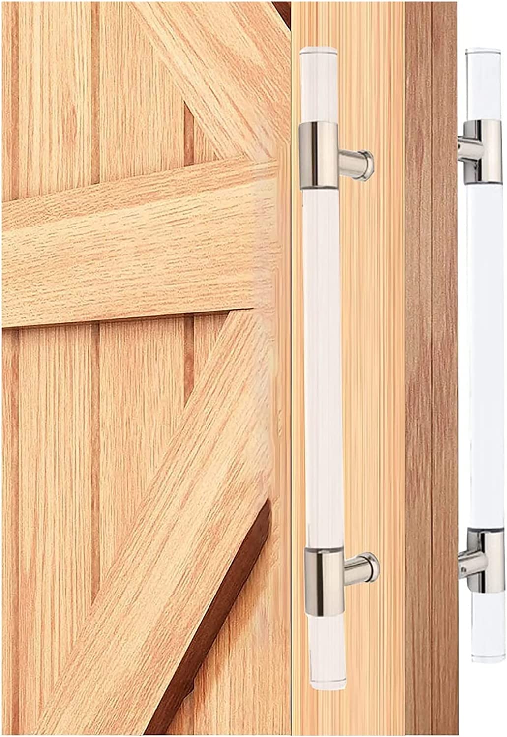 Wdsopk Sliding Barn Door Handle Crystal Clear Acrylic Sliding Door Handle For Glass/Wooden Gate,59＂14＂39＂31＂23＂Long Push Pull Bar Handles,For Entryway Barn/Kiten/Office