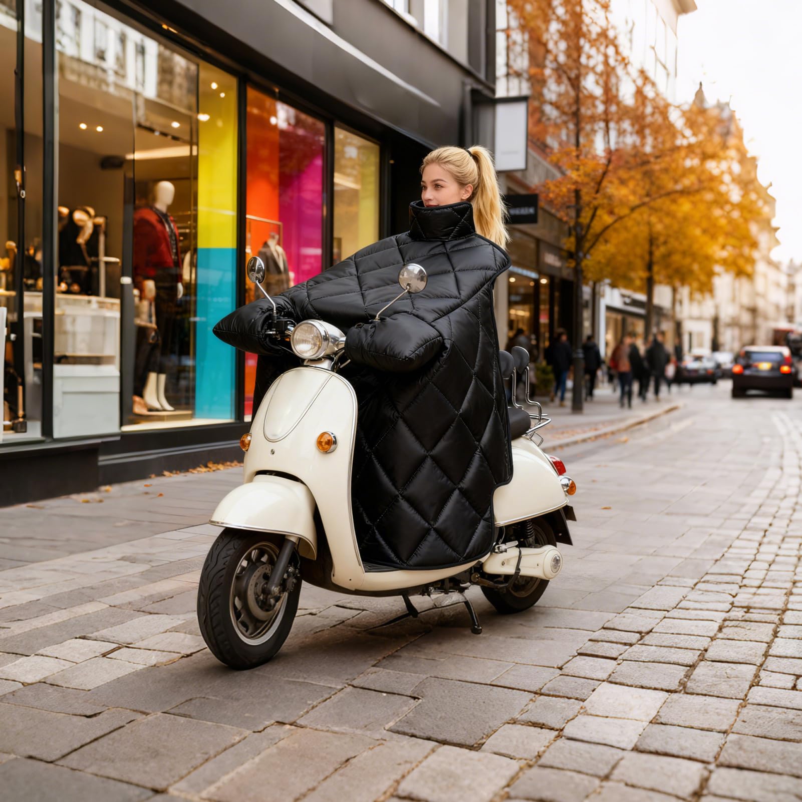 Jambière Anti-Vent pour Scooter Protecteur Confortable en Cuir PU