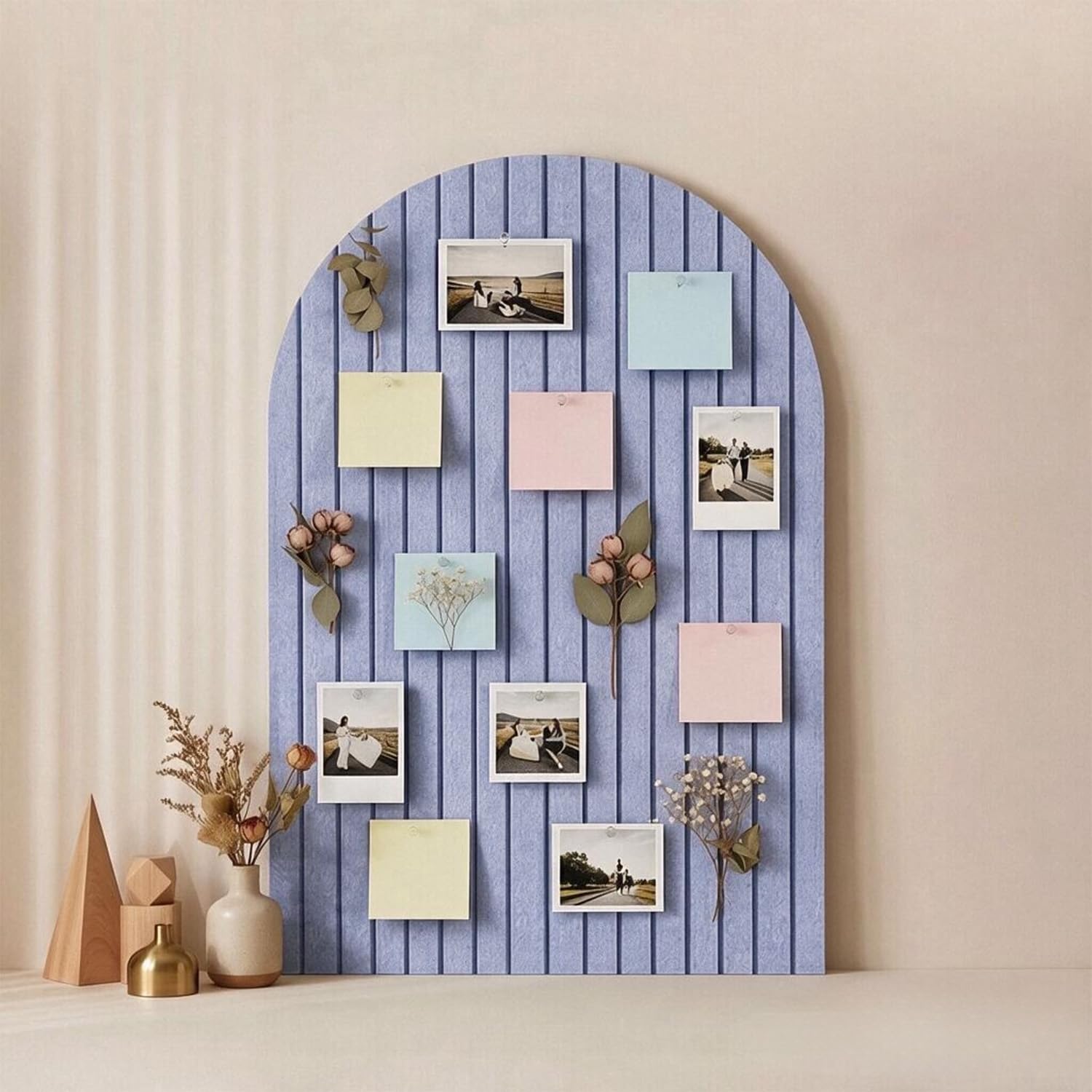 Acidea Large Arched Felt Bulletin Board, 90x60cm Cork Board Alternative