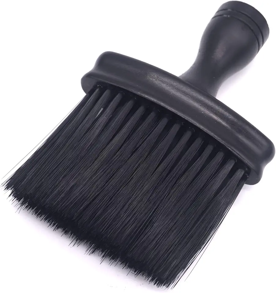 Espanador Pincel Preto de Madeira Para Remover Tirar Pelos de Cabelo Para Barbeiro e Salão de Cabeleireiro