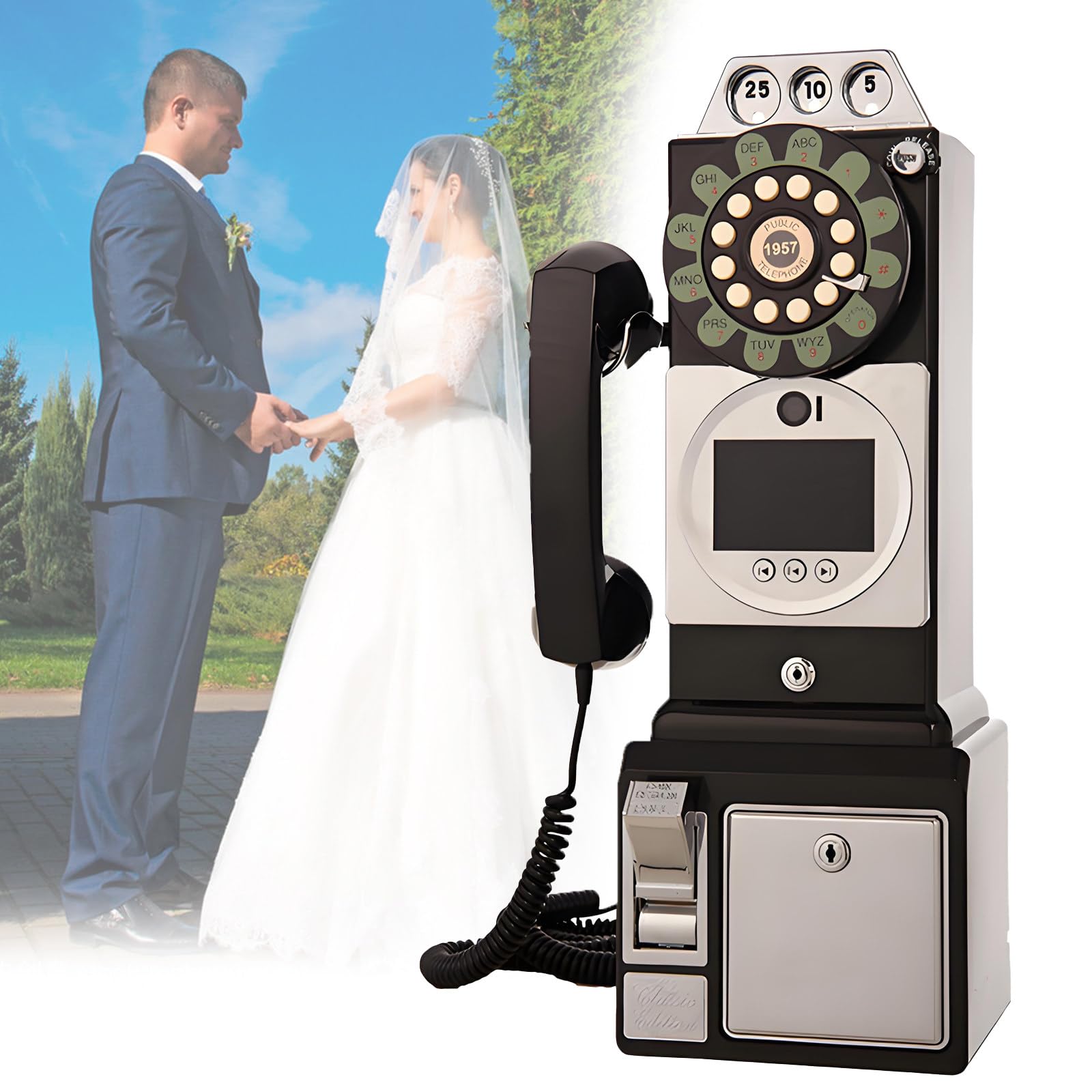 Livre d'or audio pour mariage visiophone avec batterie 5000 mAh noir
