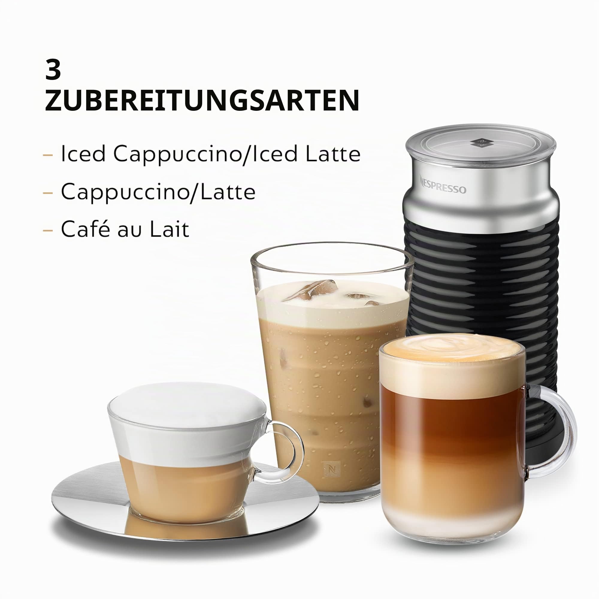 Nespresso Aeroccino3 Milchaufschäumer, Schwarz