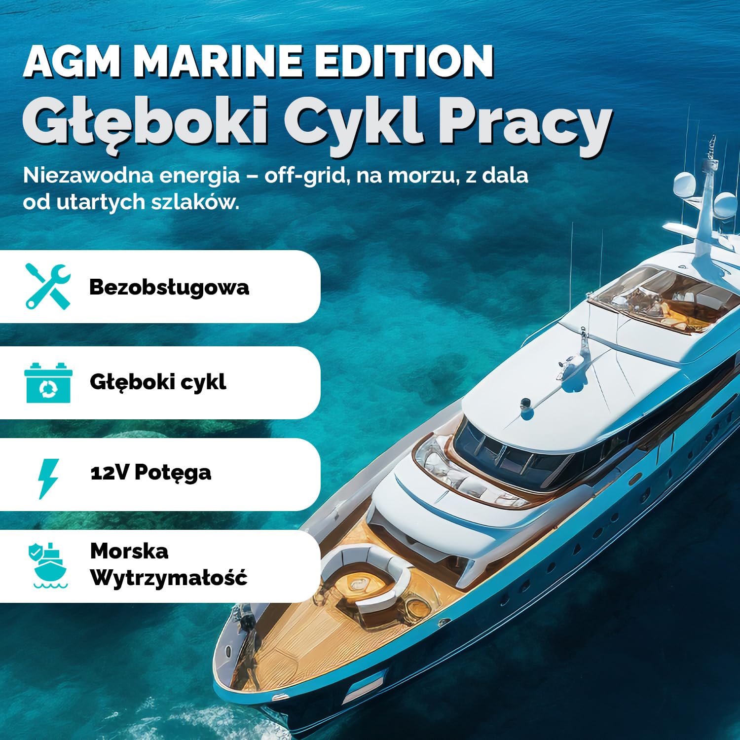 Bateria AGM 80Ah 12V – Akumulator Głęboko-Cykliczny Bezobsługowy do Kampera, Przyczepy, Łodzi, Movera, Systemów Solarnych i Zastosowań Off-Grid