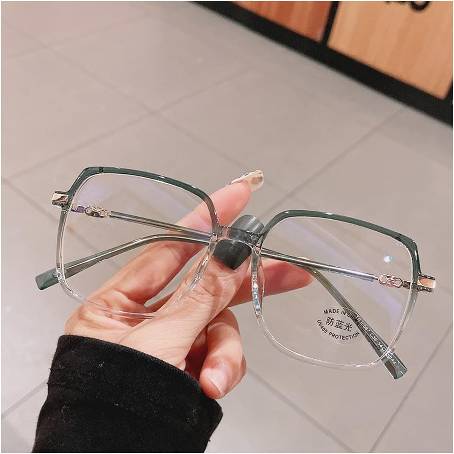 Ponadgabarytowe Stylowe Okulary Do Czytania Ultra Lekki Tr Metalowy Kwadratowy Czytnik Zawiasów Sprężynowych Dla Mężczyzn I Kobiet, Gradient Blue, 1.0x