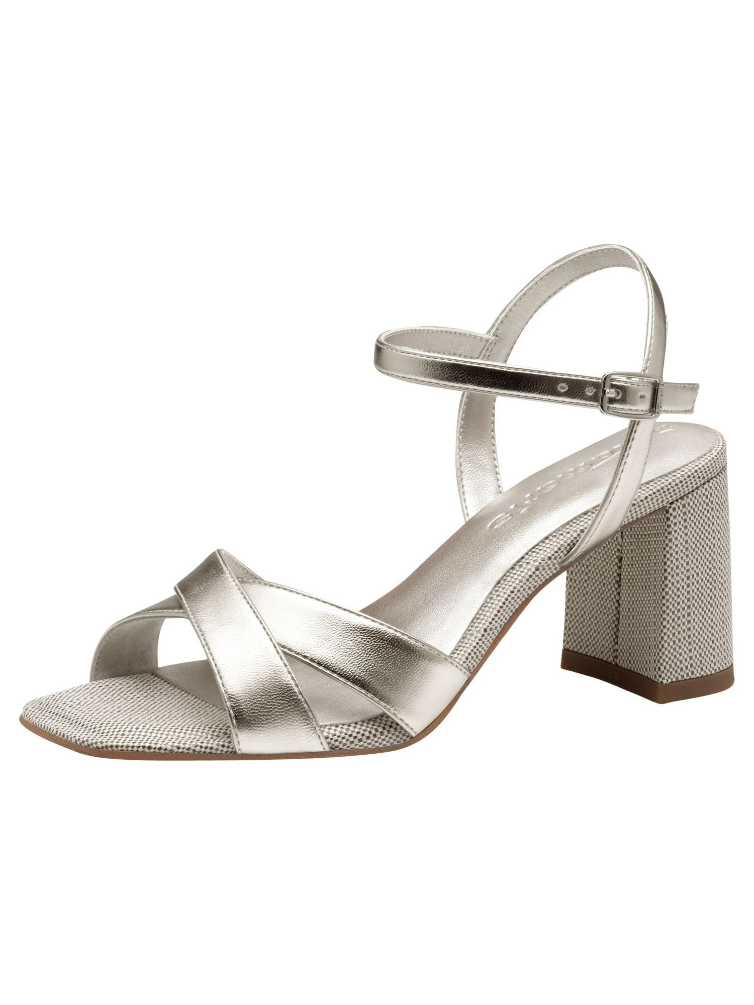 Tamaris Women's Vegan Elegant Sandals, platinum, 5 UK