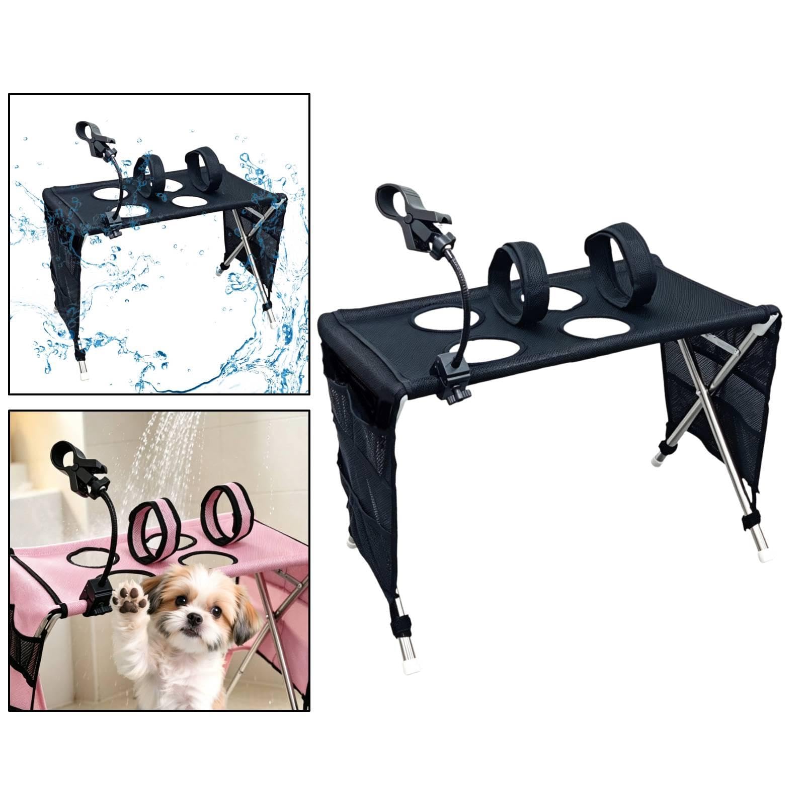 Milageto Amaca per la toelettatura degli Animali Domestici, Cinghia per la toelettatura, Traspirante, Supporto per Il Bagno, Accessorio per la Pulizia, Nero