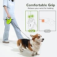 Vista 7 de Pecute 32ft Retractable Dog Leash with Poo Bag Holder, Chew Proof Dog Leash with 360° Tangle-Free Extended, Anti-Slip Handle & Quick Brake Button