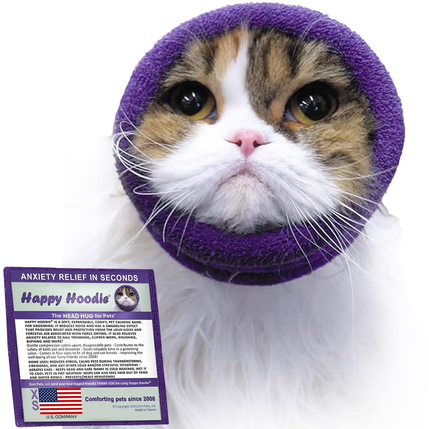 happy pet358。 Happy Hoodie The Original Dog & Cat Calming Band - American Brand