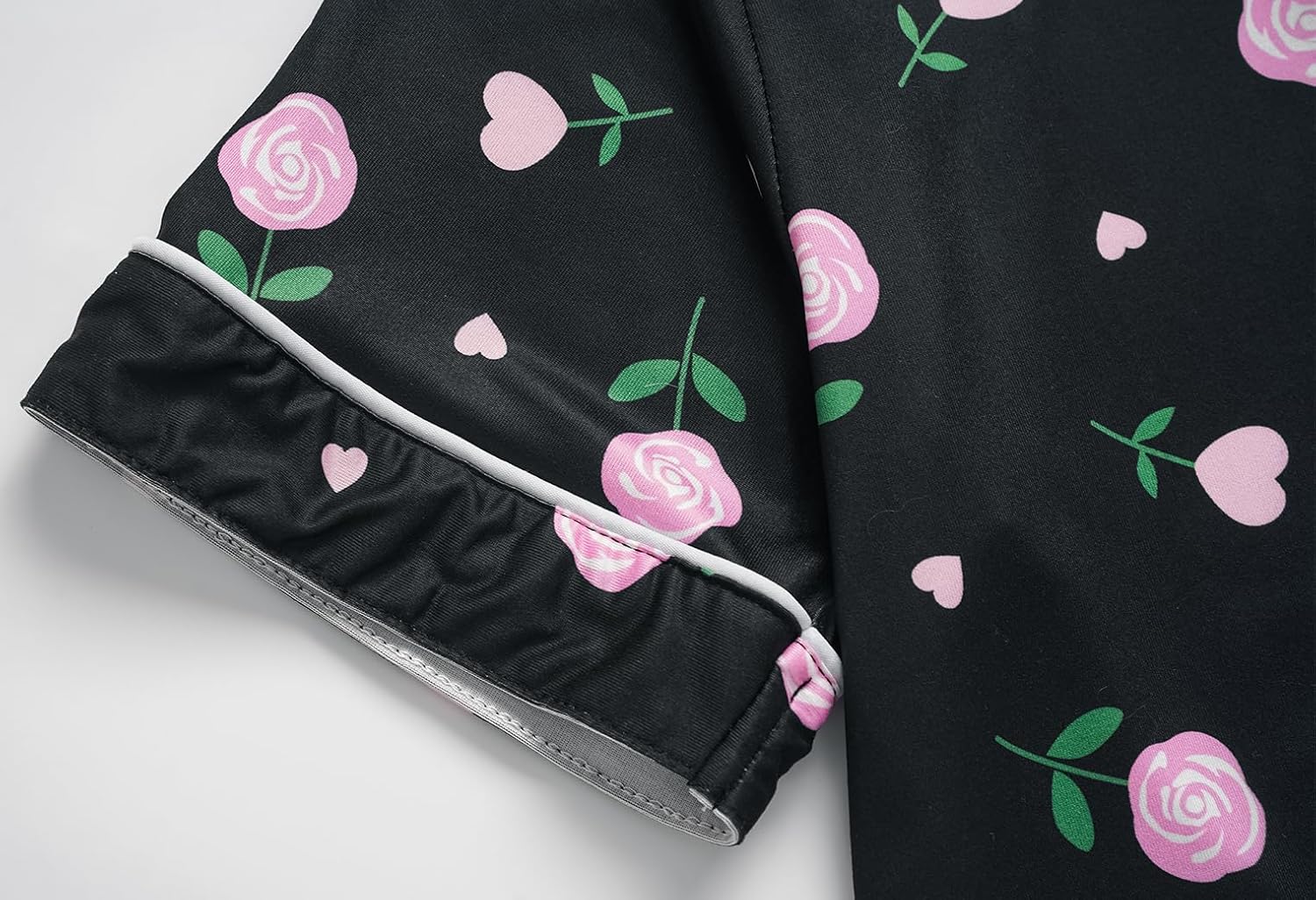 Vopmocld Girls 2PCS Pajama Sets Button Down Short Sleeve with Shorts Sleepwear Summer Cute Lounge Outfit Sets for Teens - Image 4