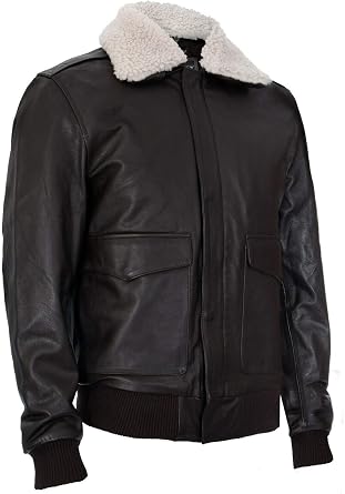 Men's Air Force A2 USAF Brown Pilot Aviator Real Leather Flight Bomber Jacket