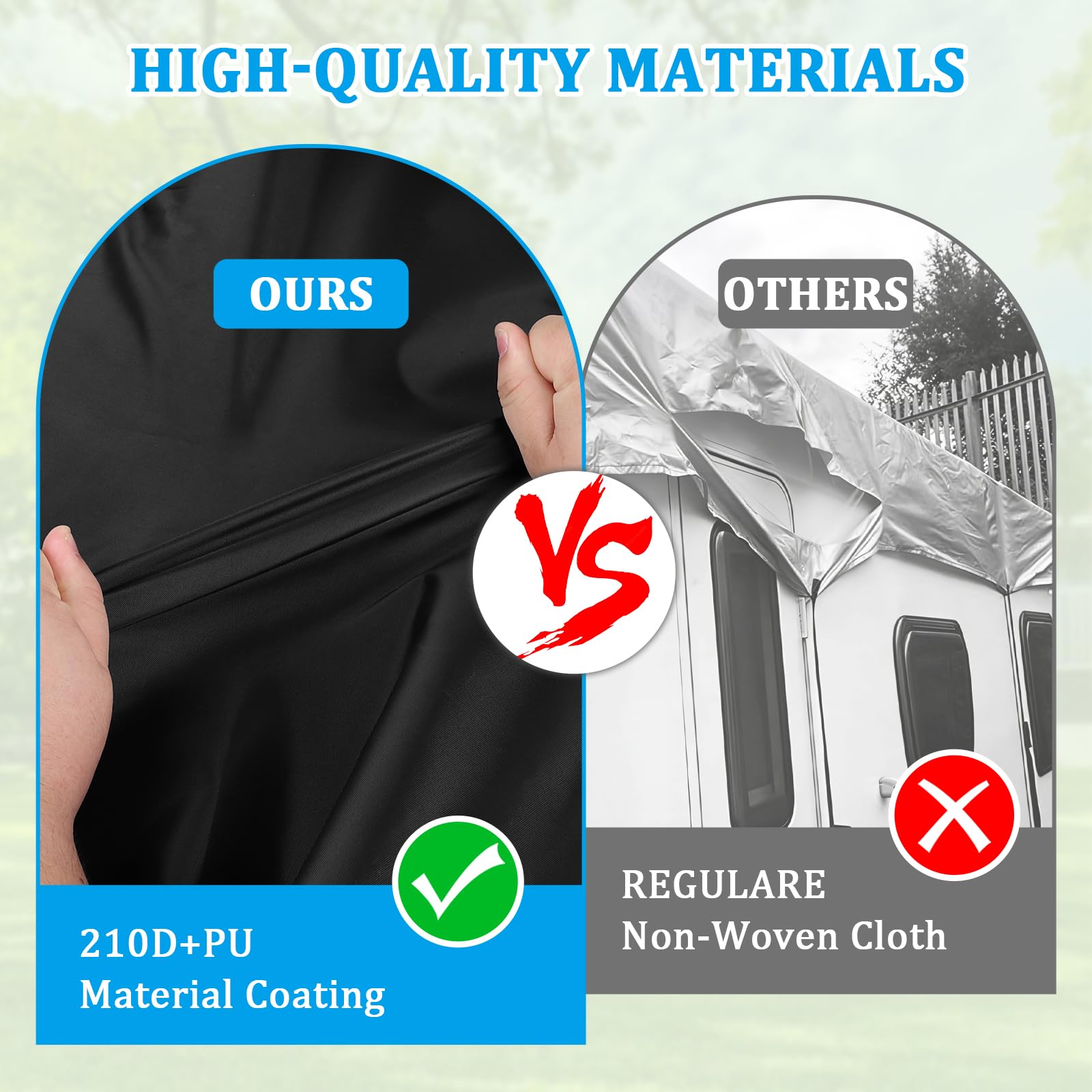 EXLECO Funda protectora para caravana, 6,5 x 3 m, impermeable, resistente al sol, resistente a la intemperie, lona de protección de techo 210D Oxford, cubierta de techo con tiras reflectantes