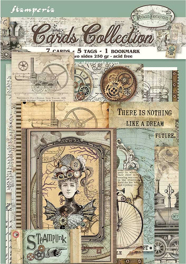 Stamperia Various International Cards Collection-Voyages Fantastiques, Mixed