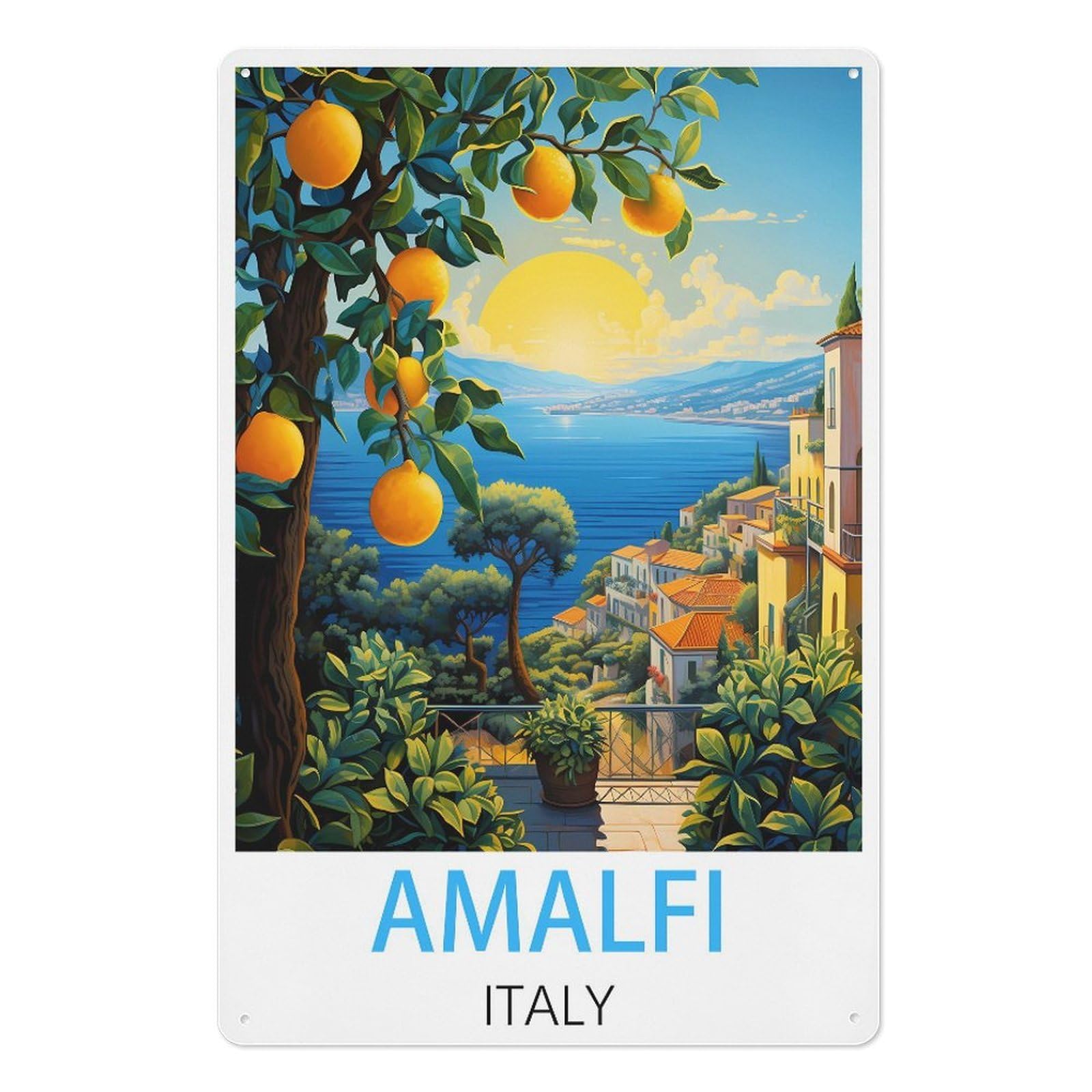 Italy Retro Design Tin Painting Vintage Tin Sign 08x12inch(20x30cm) Wall Art for Home Office Bedroom Living Room Cafes Wall Decor