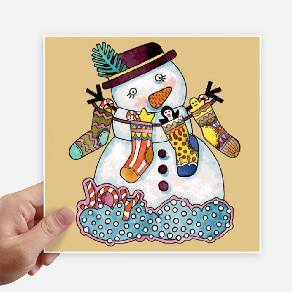 Sticker Bonhomme de Neige Autocollant Mural 20x20 cm Decal pour Moto et Valise de Voyage
