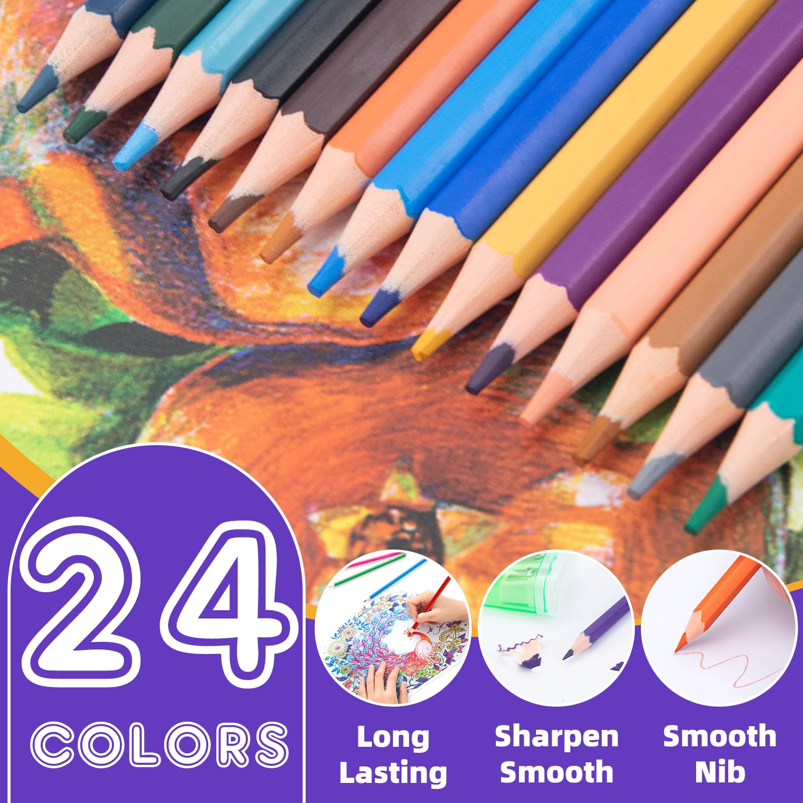 Matite Colorate Staedtler Noris Colour - Set Da 24 - Triangolari E Cancellabili - Ideali Per Scuola E Disegno - Foto 10