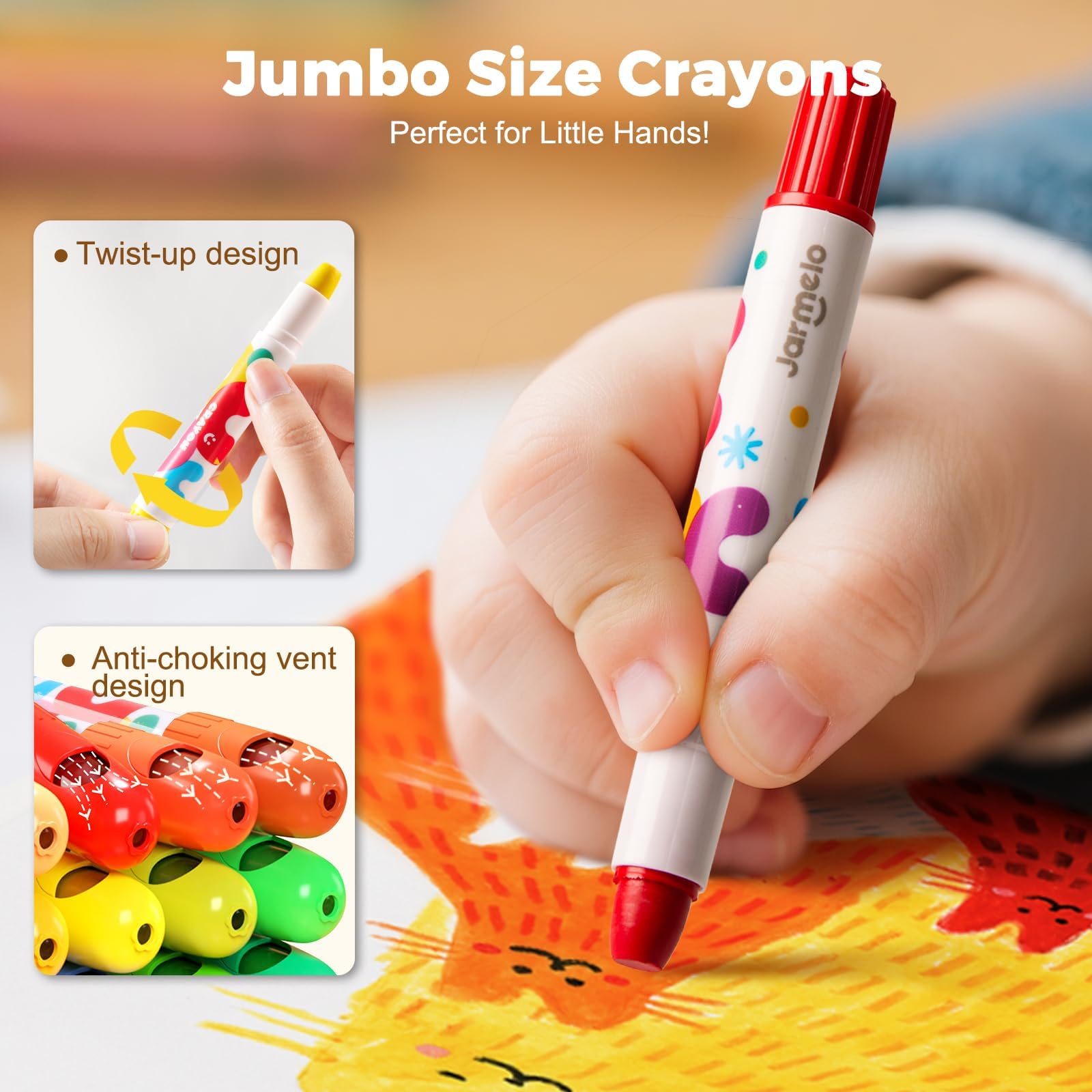 Amazon.com: Jar Melo Jumbo Crayons for Toddlers, 36 Colors