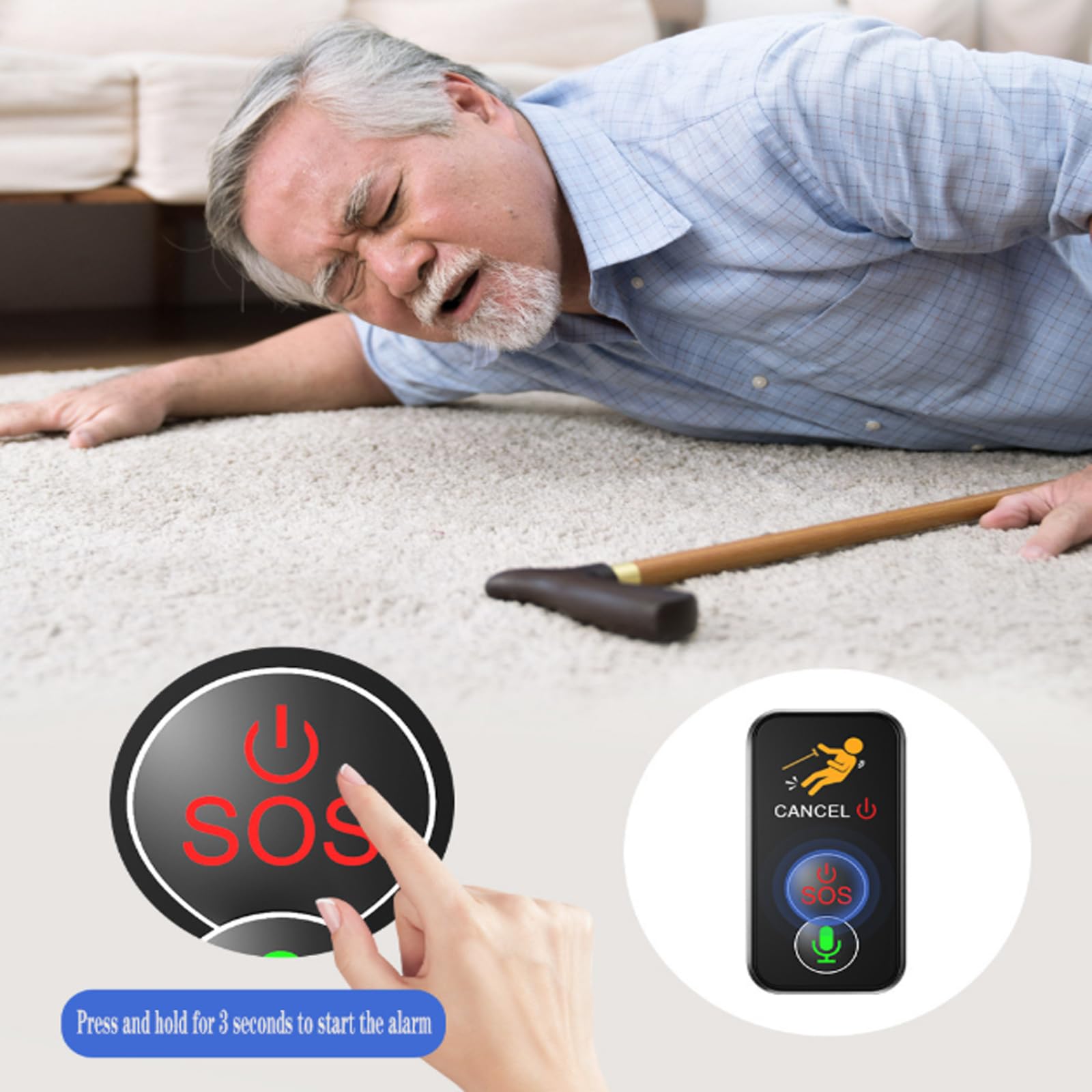 Sistemi Di Allerta Per Anziani, Chiamate Vocali Intelligenti 4G, Rilevamento Cadute, Con Pulsante SOS, Riproduzione Traccia In Tempo Reale, Collana Di Allerta Per Anziani, Per Il Monitoraggio