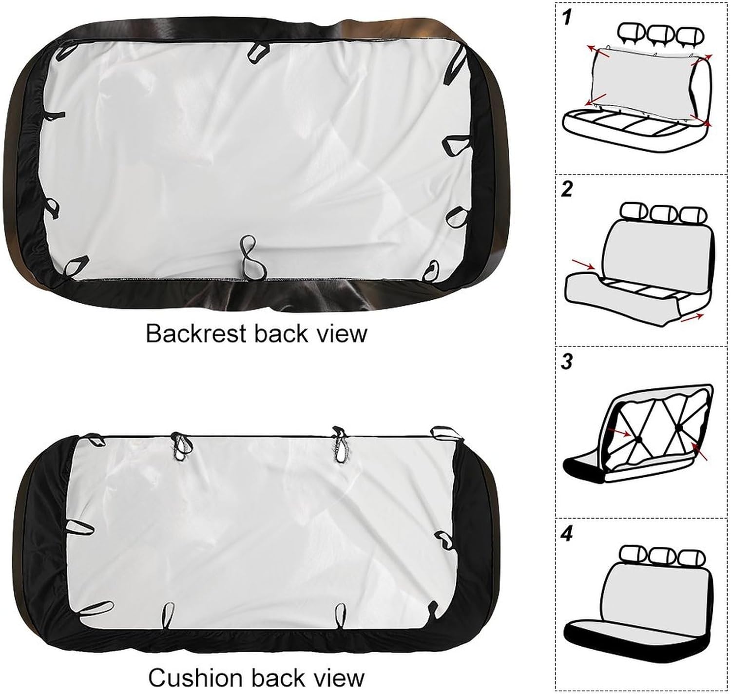 Black Labrador Car Seat Cover Car Seat Protectors Car Rear Seat Cover Non-Slip Seat Protection Cars for Jeep Van SUV Pickup Trucks