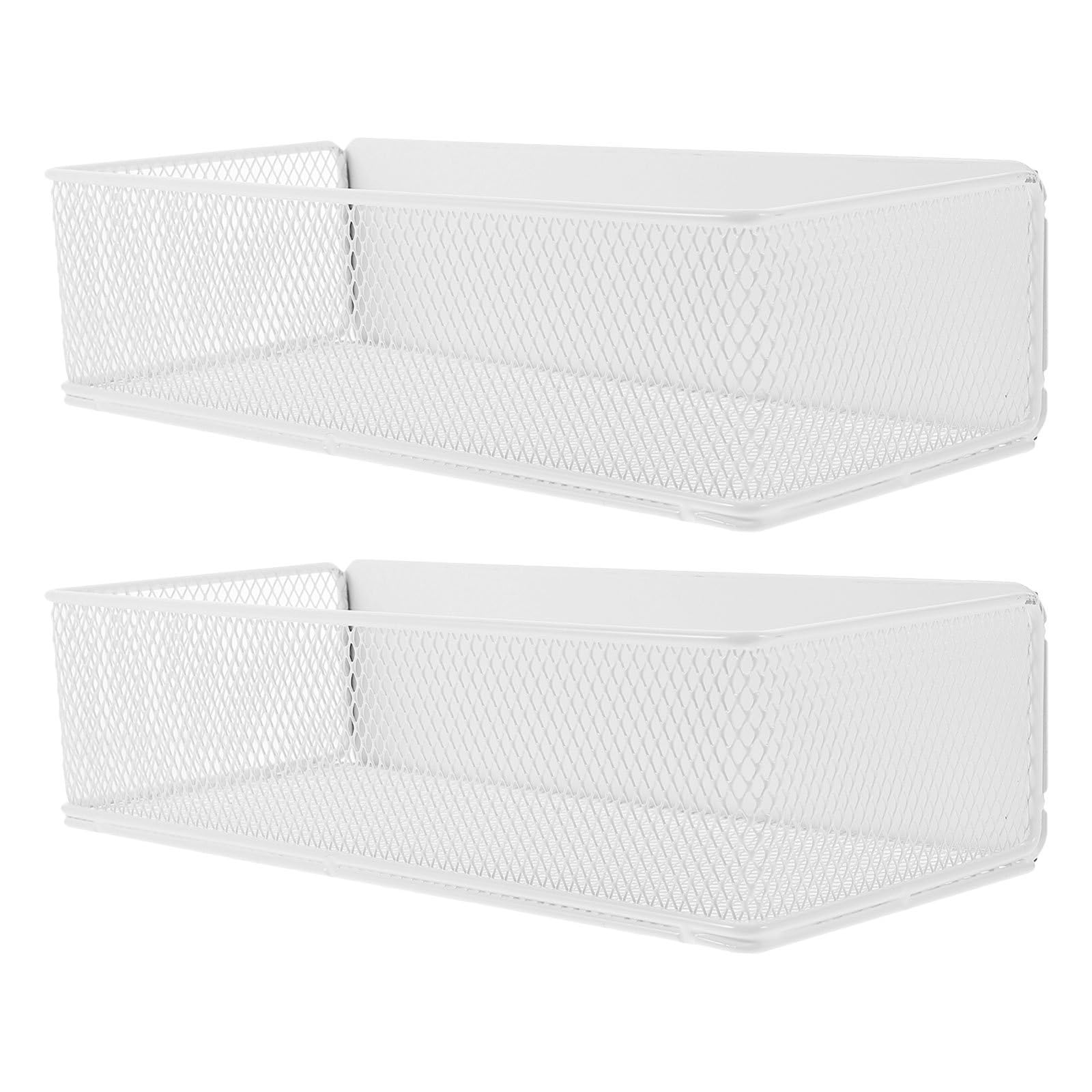 2 Piezas Organizador Magnético para Nevera de Hierro Blanco,